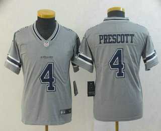 Youth Dallas Cowboys #4 Dak Prescott Grey 2019 Inverted Legend Stitched NFL Nike Limited Jersey->seattle seahawks->NFL Jersey